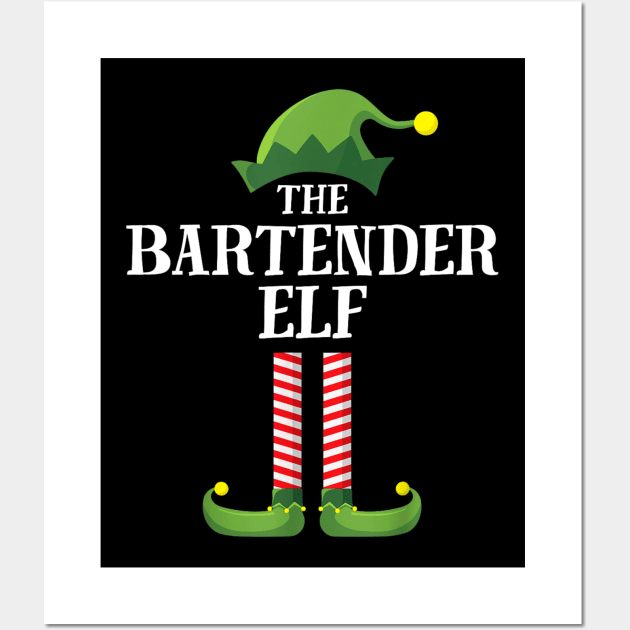 Bartender Elf Matching Family Group Christmas Party Wall Art by luxembourgertreatable